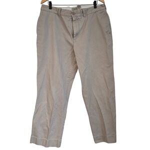 LL Bean Mens Chinos Khaki Straight Leg Pants Size 38x30 Cotton Casual